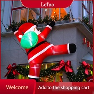 Christmas Inflatable Hanging Santa Santa with Gift Bag Decorations Blow Up Climbing Santa with LED L