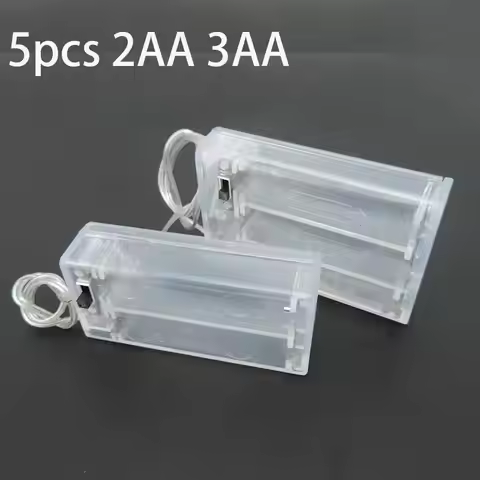 5pcs white Transparent 2/3 solt AA 3V 4.5V Battery Holder Box Case With Switch AA 2XAA 3XAA 2AA for 