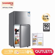 SHANBEN The new smart refrigerator, the new two-door refrigerator, 161L/5.68Cu ft. large capacity refrigerator, refrigerating/freezing, energy saving, quiet, suitable for family and rental