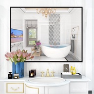 Bathroom Mirror Makeup Mirror Wall-Mounted Toilet Mirror Bathroom Wash Basin Mirror Toilet Wash Table Mirror with Frame
