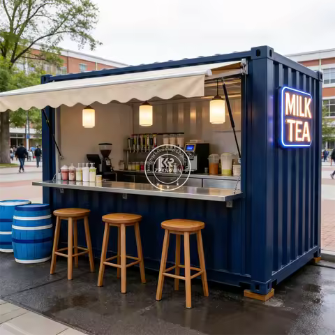 Modular Container House China Folding Container House Custom Kiosk Prefabricate Restaurant Bar Coffe