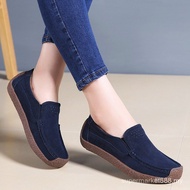 Premium Women's Suede Loafers - Comfortable Slip-On Flats VLZ9