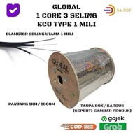 GLOBAL 1 CORE 2 CORE 4 CORE 3 SELING 1KM / 1000M - KABEL FO DROPCORE FIBER OPTIK OUTDOOR