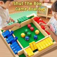 Shut The Box Game Board Dice Wooden Game Tabletop Family Permainan Dadu Kreatif Baharu