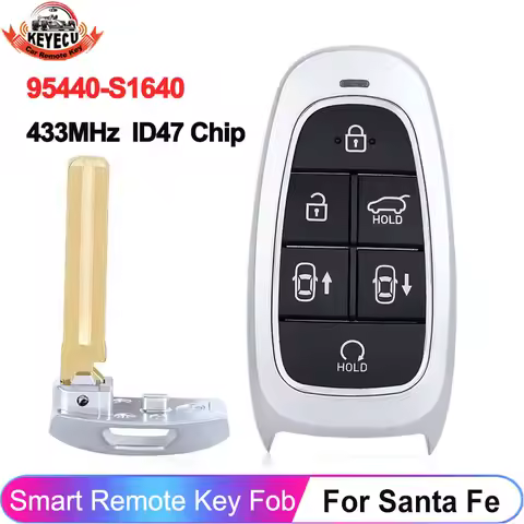 KEYECU 95440-S1640 95440-S1540 For Hyundai Santa Fe 2021 2022 2023 2024 6 Buttons Smart 433MHz Key R