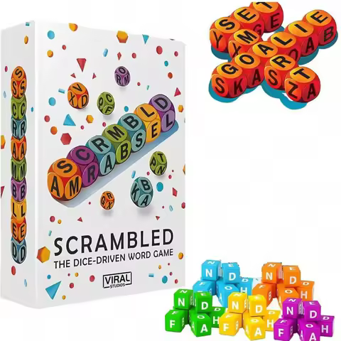 Fast-Paced Scrambled Dice Word Game with Letter Dice 1-5 Players Crossword Dice Games Brain Exercise