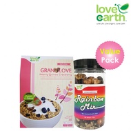 Love Earth Hearty Quinoa Cranberry Granolove 300g + Love Earth Rainbow Mix 170g
