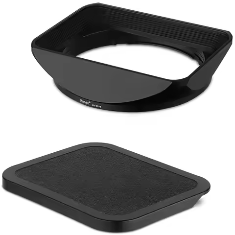 Haoge LH-E245 Metal Square Lens Hood for Sony FE 24-50mm F2.8 G Lens Bayonet Shade with Cap on Sony 