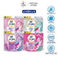Viên giặt Quần áo arFUM 5 trong 1 MỚI hương tinh dầu nước hoa khử khuẩn 99% - 4 mùi hương (Túi 6 viê
