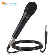 Fifine Dynamic 1/4 Connection Vocal Microphone for Speaker Family Karaoke Small stage with On/Off Sw