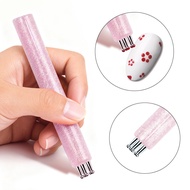 1pc Nail Art Design Tip Painting Drawing Carving Dotting Pen FlatFan Liner Acrylic Gel UV Polish Man