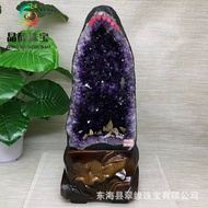 ST/🪁Crystal Alcohol Jewelry Crystal Amethyst Hole Decoration Amethyst Hole Crystal Cave Rough Stone Ornaments Cornucopia