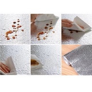 Silver aluminum foil kitchen wallpaper