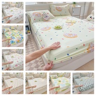 【3 in 1 Bedding Set】Fitted Bedsheet +2 Pillow cases King/Queen/Super Single/Single size Bed Cover