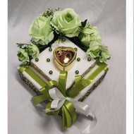 Gubahan bekas cincin risik/tunang/nikah ( bekas cincin gold)- light green