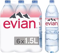 Evian Natural Mineral Water, 1.5L (Pack of 6)