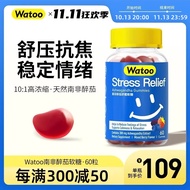 Watoo南非醉茄舒压软糖 天然南非醉茄 降低皮质醇 缓解焦虑压力抑郁情绪 压力肥 睡眠助眠男女通用 【10:1高浓缩比 】南非醉茄软糖60粒