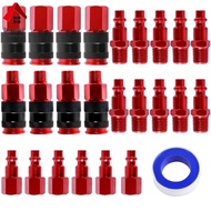 25Pcs Air Coupler and Plug Kit Aluminum 1/4inch NPT Quick Connect Air Fitting Set for Air Hose SHOPCYC2175
