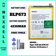 NEXCELL Compatible with Oppo A3S / A5 / A5S / A7 / Realme C1 / 2 Battery Bateri BLP673 ( 4230mAh )
