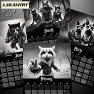 LAKAMIRY Black Metal Cats 2026 Wall Calendar, 2026 Heavy Metal 12 Months of Cats Art Planner,  Year 