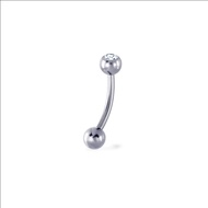 PiercingRoomByJay Titanium 2 Crystal Ball Belly Ring Titanium G23 เกรดการแพทย์ (ราคาต่อชิ้น)