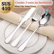 Set of 3 410 Stainless Steel beefsteakPiece - Quality 410 Stainless Steel Spoon - Premium Spoon