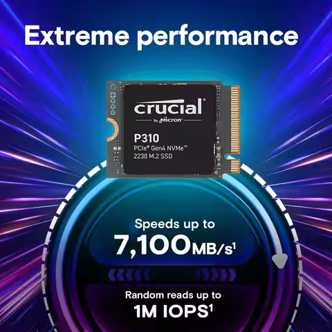 Crucial P310 1TB 2TB PCIe Gen4 2230 NVMe M.2 SSD -Up to 7100MB/s -Uplevel Your Console -Internal Sol