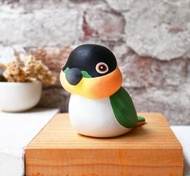 黑頭凱克鸚鵡 公仔 金頭凱克 擺飾 手工木製療癒小木雕