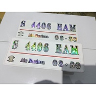 Hologram font number plate (rainbow)