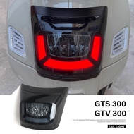 Motorcycle LED Tail Brake Light Red Smoke Lens Rear License Lamp Daytime Running Signal For Vespa GT