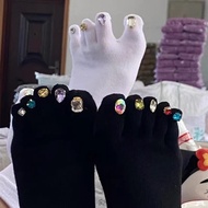 Five-Finger Socks Cute Thumb Socks Funny Funny Slippers Socks Outer Wear Funny Socks Diamond Funny W
