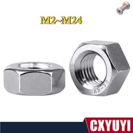 Hex Nut 316 Stainless Steel (SS316 A4-80) Hexagon Nut DIN 934 Fastener M2/M2.5-M24 【CXYUYI-1】