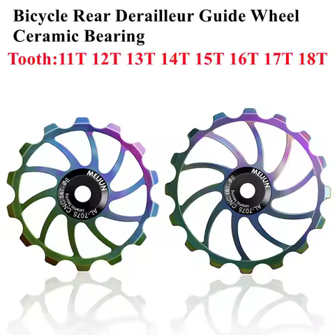 MTB Bicycle Rear Derailleur Jockey Wheel 11T--18T Ceramic Bearing Pulley AL7075 CNC Road Bike Guide 
