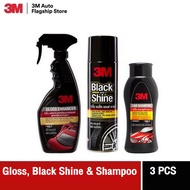 3M™39000LT น้ำยาล้างรถ 400ml + 39034LT สเปรย์เคลือบเงาสี น้ำยาเคลือบรถ 400มล + Black and Shine โฟมทำ