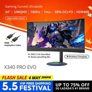 PRISM+ X340 PRO EVO | 34" 180Hz Curved Ultrawide 21:9 UWQHD [3440 x 1440] 120% sRGB Gaming Monitor
