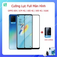 Combo tempered glass oppo a54 / a74 4g / a55 4g / a95 4g / a16k full screen + camera protection stic