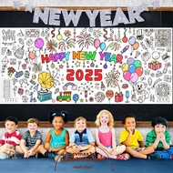 CYMX Giant Coloring Poster, DIY Coloring Happy  Year Doodle Art Banner, Interactive Doodle Art Craft