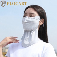 PLOCART Sunscreen Mask, Solid Color Hanging Ear Ice Silk Mask, Face Cover Neck Sunscreen Ice Silk Face Mask Men