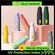 Macaron color 5 folding small pocket size uv protection mini fibrella original Umbrella Payong win