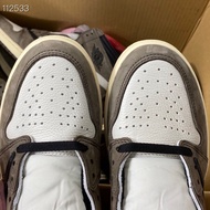 ♞,♘【100%LJR Latest batch】world top quality Travis scott Air Jordan 1 TS Dark brown men's shoes size