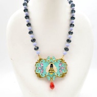 TIMBEE LO金色巴洛克金屬蜜蜂相框鍍真金頸鍊 寶石貝殼珍珠不掉皮