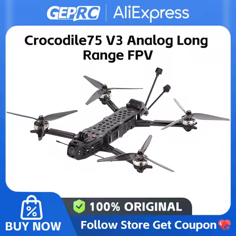 GEPRC Crocodile75 V3 Analog Long Range FPV 6S Long Range BNF GEPRC RAD 5.8G 1.6W Caddx Ratel2 SPEEDX
