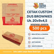 Custom print Brownies Box 20x9x4.5 Paper Box Food Cake Bolen Toast printing 1 color