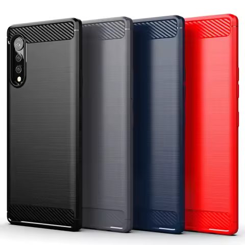 Carbon Fiber Case For LG V30 Plus LG V30S V40 V50 V50S V60 Case Shock Absorption Phone Back Cover Fo