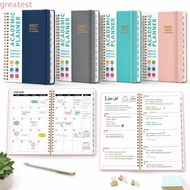 GREATMY Academic Planner Book, A5 Spiral Binding Calendar Planner, 2027 Monthly/Weekly with Tabs Pla
