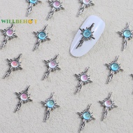 [WillbehotS] 5pcs 3D Alloy Nail Ch Decorations Cross Star Accessories Glitter Rhinestone Nail Parts Nail Art Materials Supplies [NEW]