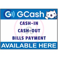 GCash Cash-in Cash-out Signage A4 (Laminated)
