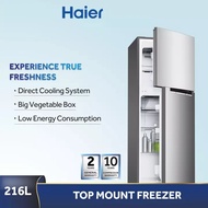 Haier HRF-238H 216L Energy Saving 2-Door Refrigerator Fridge Peti Ais (4 Stars)