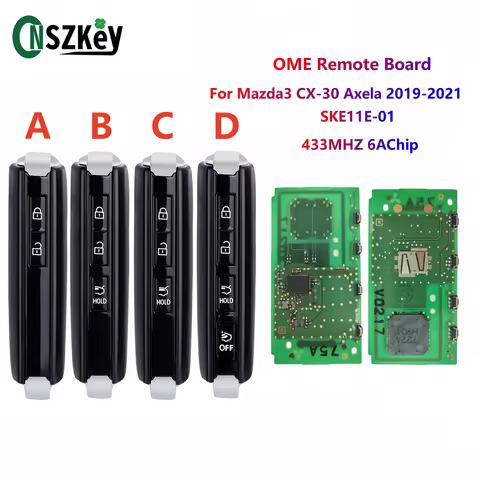 CNSZKey WAZSKE11E01 OEM Board Smart Remote Key For Mazda Mazda3 CX-30 Axela 2019-2021 433MHZ 6A Chip