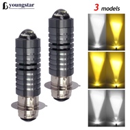 YOUNGSTAR Universal 12V-80V 2000LM Dual Color Headlight Bulbs P15D H6 PX15D LED Motorcycle Hight H6 